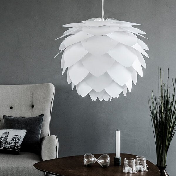 UMAGE Silvia srednja viseća lampa u bijeloj boji, prigušiva, Bijela, Dnevni boravak/blagovaonica, Plastika