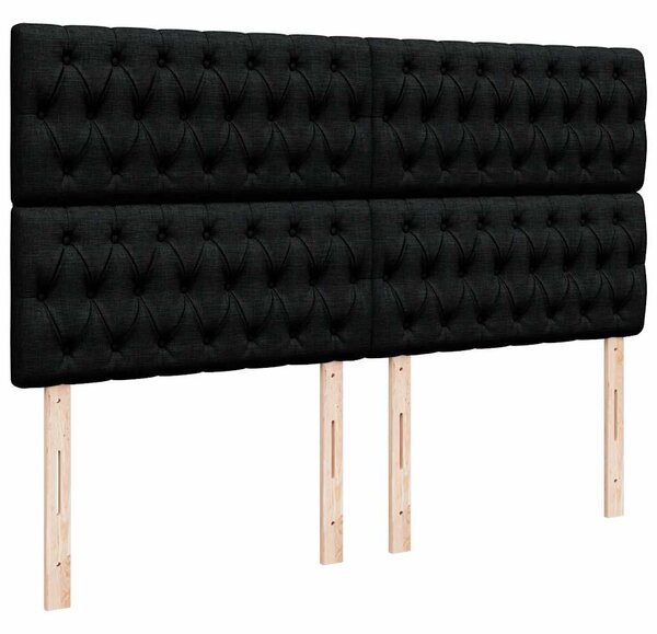 Otomanski krevet s madracem crni 160x200cm od tkanine - Crna / 160 x 200 cm