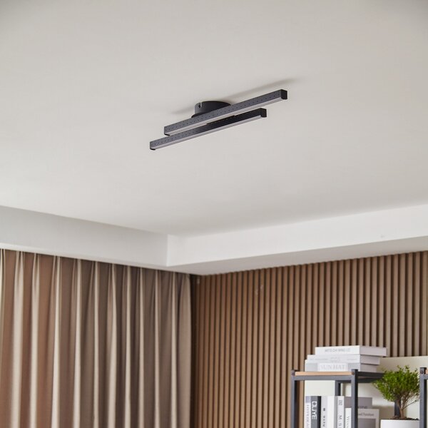 Lindby Aurendor LED stropna svjetiljka 60 cm, Crno, Dnevni boravak/blagovaonica, Aluminij