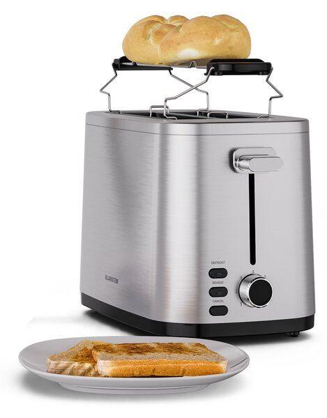 Klarstein Verosteel toster | Toster za 2 kriške | 800 W | 7 razina pečenja | Grijač peciva
