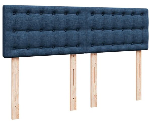 Krevet s oprugama i madracem plavi 140 x 190 cm od tkanine - Plava / 140 x 190 cm