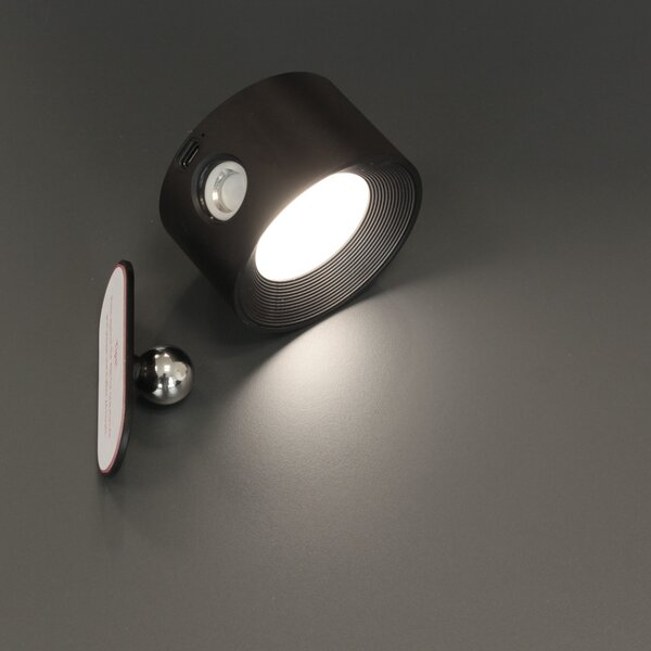 FH Lighting LED zidna svjetiljka na baterije Magnetics, crna, CCT, s magnetom, prigušiva, Crno, Dnevni boravak/blagovaonica, Plastika
