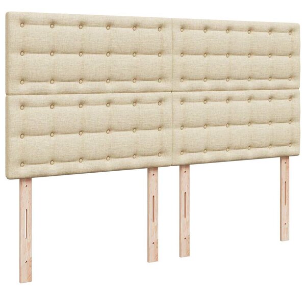 Otomanski krevet s madracem krem 160x200 cm od tkanine - Krema / 160 x 200 cm