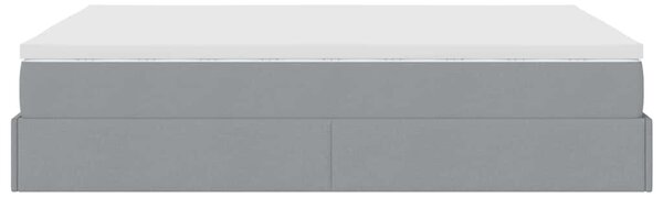 Otomanski krevet s madracem svijetlosivi 140x190 cm od tkanine - Siva / 140 x 190 cm