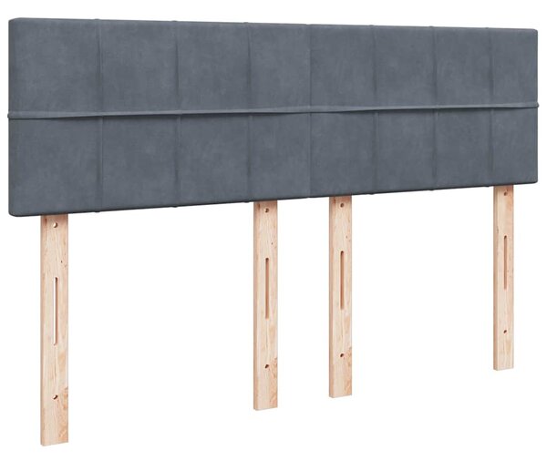 Otomanski krevet s madracem tamnosivi 140x190 cm baršunasti - Siva / 140 x 190 cm