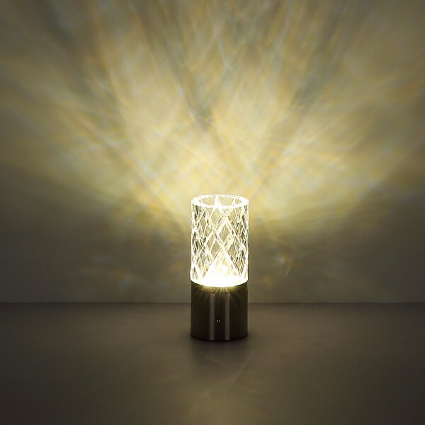 Lunki LED baterijska stolna lampa, boja mesinga, visina 19 cm, CCT