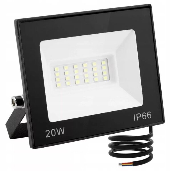 LED 20W reflektor Black Flat 6500K IP66