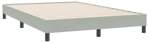 Krevet s oprugama i madracem LED svjetlosivi 160x220 cm baršunasti - Siva / 160 x 220 cm