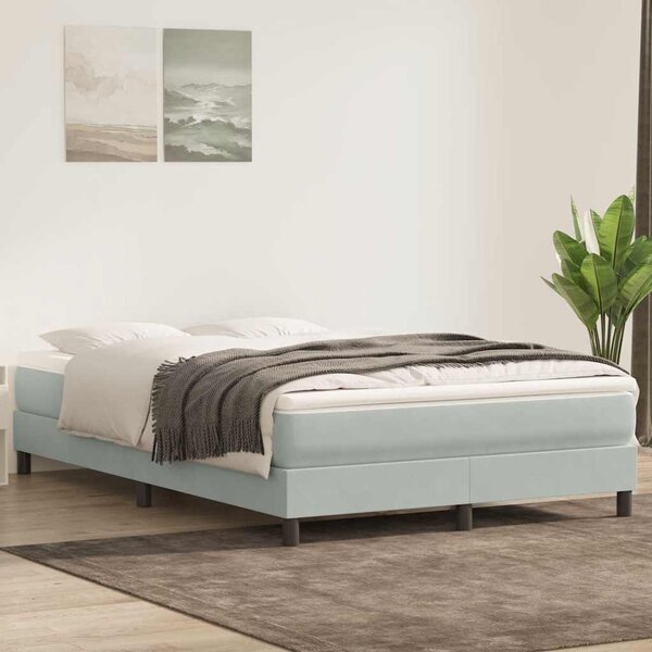 Box Spring krevet bez madraca svijetlo sivi 160x210 cm samt - Siva / 160 x 210 cm