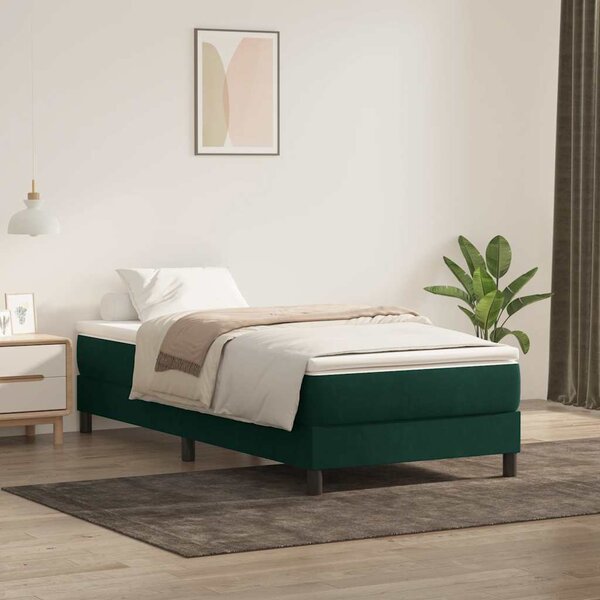Box Spring krevet bez madracem tamnozeleni 80x220 cm baršun - Zelena / 80 x 220 cm