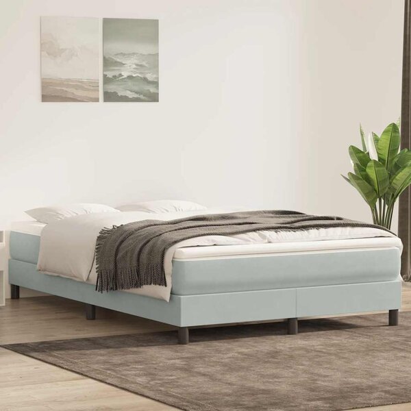 Box Spring krevet bez madraca svijetlo sivi 140x210 cm samt - Siva / 140 x 210 cm