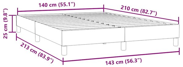 Box Spring krevet bez madraca svijetlo sivi 140x210 cm samt - Siva / 140 x 210 cm