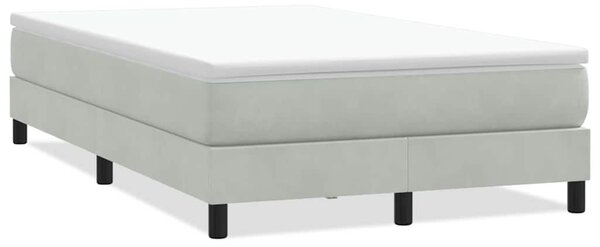 Box Spring krevet bez madraca svijetlo sivi 120x210 cm samt - Siva / 120 x 210 cm