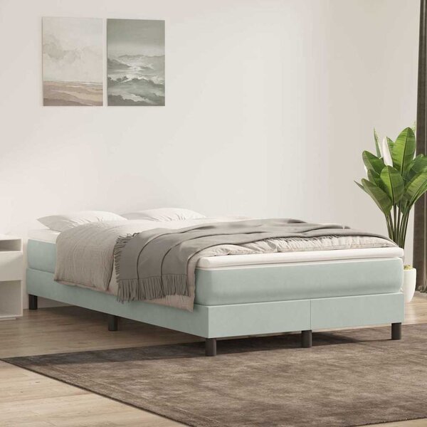 Box Spring krevet bez madraca svijetlo sivi 120x210 cm samt - Siva / 120 x 210 cm