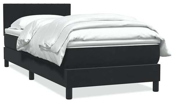 Box spring krevet s madracem crni 90x210 cm baršunasti - Crna / 90 x 210 cm