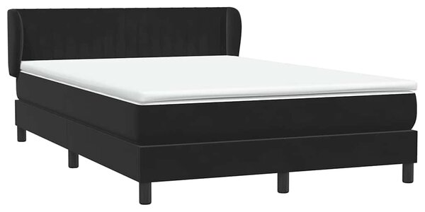 Box spring krevet s madracem crni 160x210 cm baršunasti - Crna / 160 x 210 cm