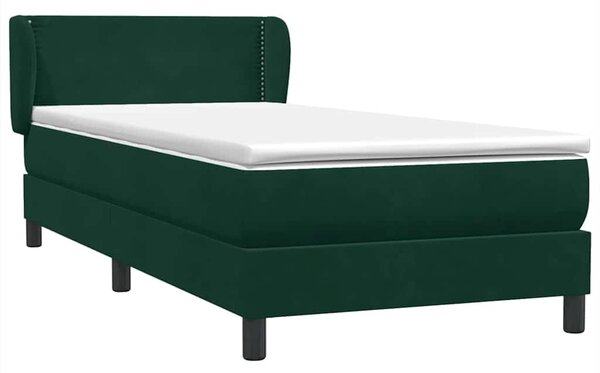 Box Spring krevet s madracem tamnozeleni 80x220 cm baršun - Zelena / 80 x 220 cm