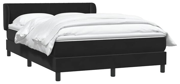 Box spring krevet s madracem crni 160x210 cm baršunasti - Crna / 160 x 210 cm