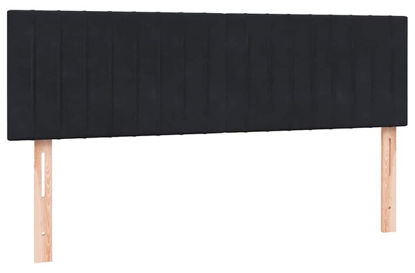 Box spring krevet s madracem crni 160x210 cm baršunasti - Crna / 160 x 210 cm