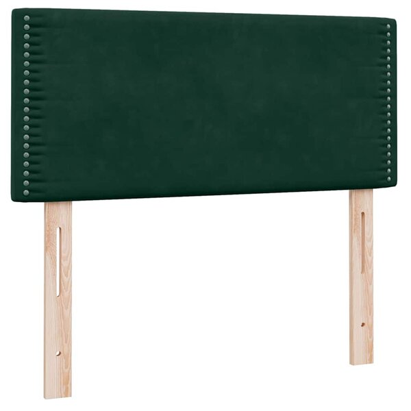 Box Spring krevet s madracem tamnozeleni 80x220 cm baršun - Zelena / 80 x 220 cm