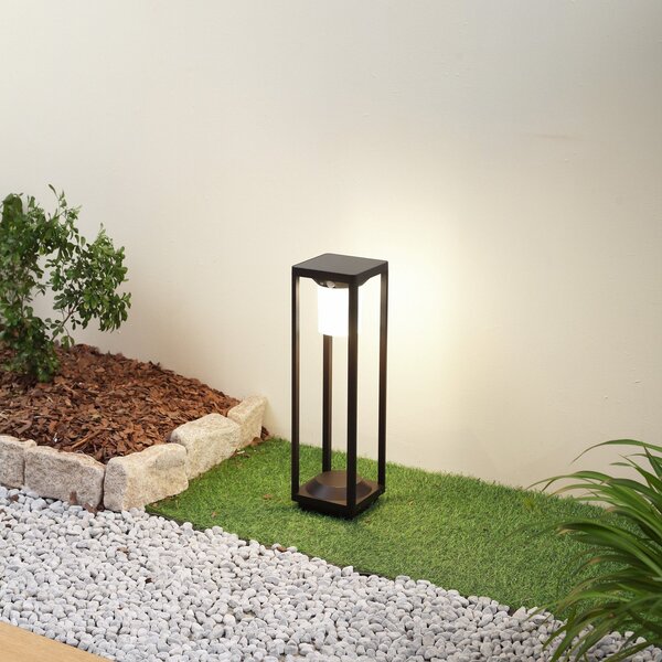Lucande LED solarna svjetiljka Nilea, 50 cm, crna, senzor, Crno, Aluminij