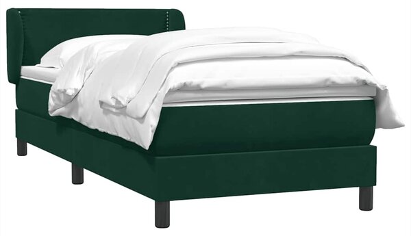 Box Spring krevet s madracem tamnozeleni 80x220 cm baršun - Zelena / 80 x 220 cm