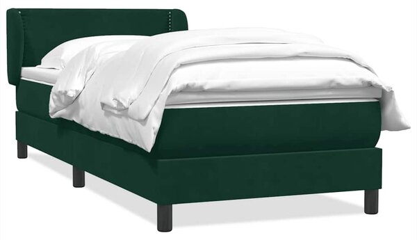 Box Spring krevet s madracem tamnozeleni 80x220 cm baršun - Zelena / 80 x 220 cm