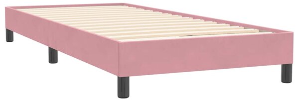 Box spring krevet s madracem ružičasti 80 x 220 cm baršunasti - Ružičasti / 80 x 220 cm