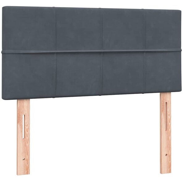 Box Spring krevet s madracem tamno sivi 80x210 cm baršun - Siva / 80 x 210 cm