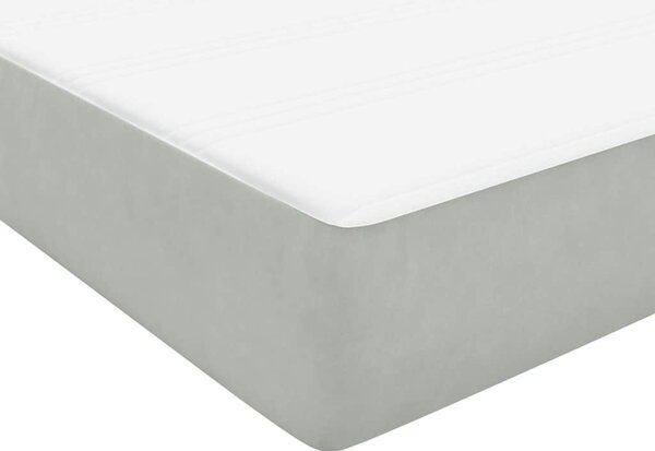 Krevet s oprugama i madracem LED svjetlosivi 160x220 cm baršunasti - Siva / 160 x 220 cm