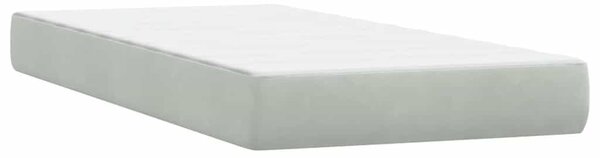 Box Spring krevet s madracem svijetlo sivi 80x220 cm samt - Siva / 80 x 220 cm