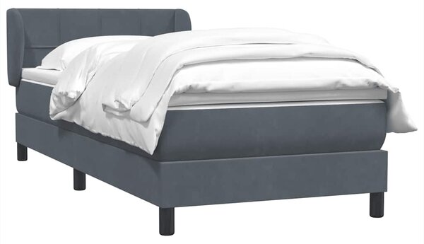 Box Spring krevet s madracem tamno sivi 80x210 cm baršun - Siva / 80 x 210 cm