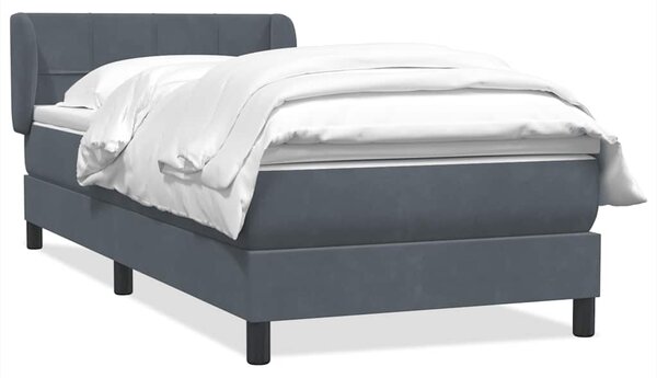 Box Spring krevet s madracem tamno sivi 80x210 cm baršun - Siva / 80 x 210 cm