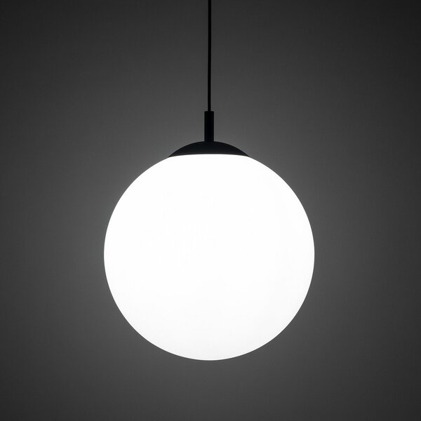 TK Lighting Viseća svjetiljka Esme, opalno staklo, jedna žarulja, Ø 35 cm, prigušiva, Bijela, Dnevni boravak/blagovaonica, Staklo, Metak