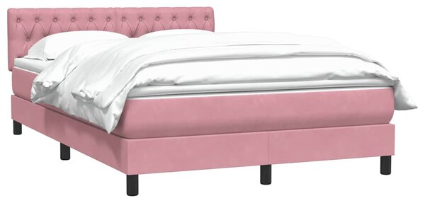 Box Spring krevet s madracem ružičasti 140x220 cm baršun - Ružičasti / 140 x 220 cm