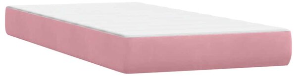 Box Spring krevet s madracem i LED ružičasti 80 x 220 cm baršunasti - Ružičasti / 80 x 220 cm