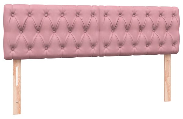 Box Spring krevet s madracem ružičasti 140x220 cm baršun - Ružičasti / 140 x 220 cm