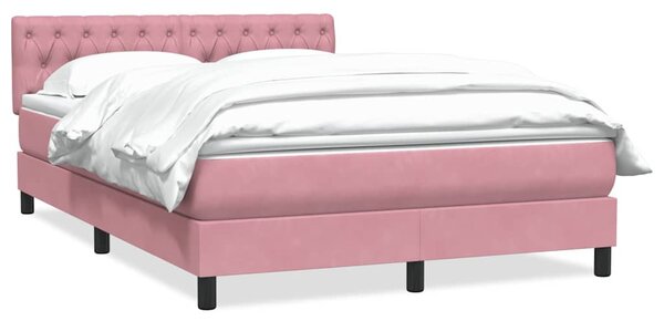Box Spring krevet s madracem ružičasti 140x220 cm baršun - Ružičasti / 140 x 220 cm
