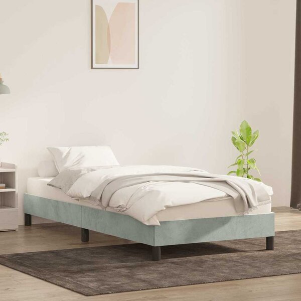 Okvir kreveta bez madraca svijetlo sivi 100x210 cm baršun - Siva / 100 x 210 cm