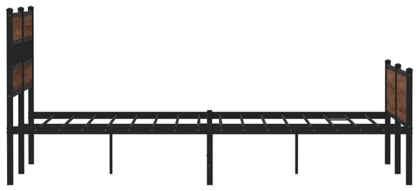 Okvir kreveta bez madraca smeđi hrast 137x190 cm izrađeno drvo - Smeđa / 137 x 190 cm
