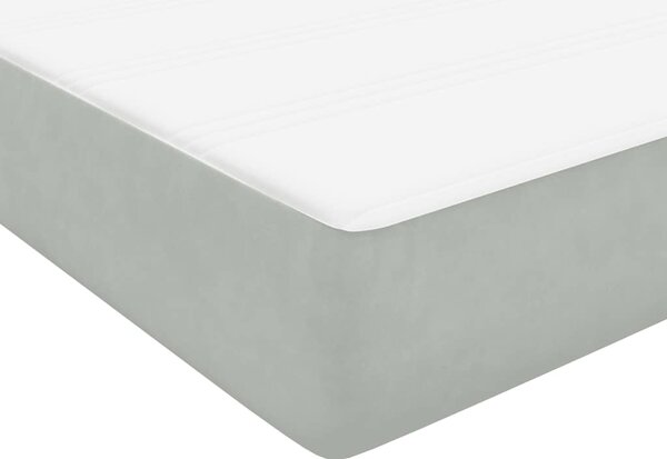 Box Spring krevet s madracem svijetlo sivi 80x210 cm baršun - Siva / 80 x 210 cm