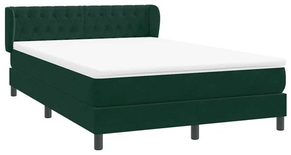 Box Spring krevet s madracem tamno zeleni 160x220 cm baršun - Zelena / 160 x 220 cm