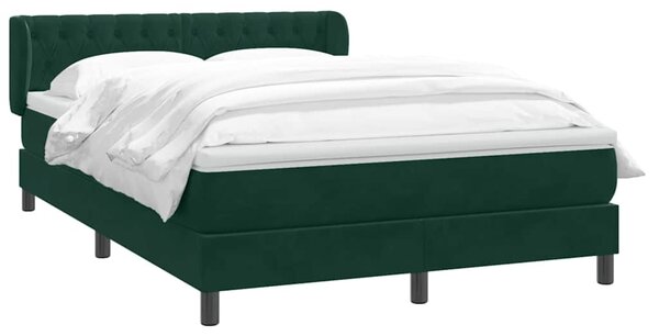 Box Spring krevet s madracem tamno zeleni 160x220 cm baršun - Zelena / 160 x 220 cm