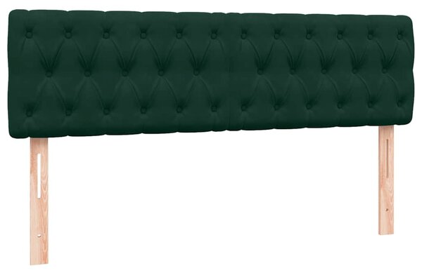 Box Spring krevet s madracem tamno zeleni 160x220 cm baršun - Zelena / 160 x 220 cm