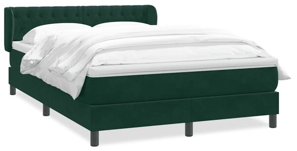Box Spring krevet s madracem tamno zeleni 160x220 cm baršun - Zelena / 160 x 220 cm