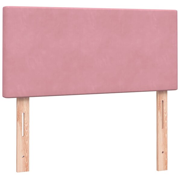 Box Spring krevet s madracem ružičasti 90x210 cm samt - Ružičasti / 90 x 210 cm