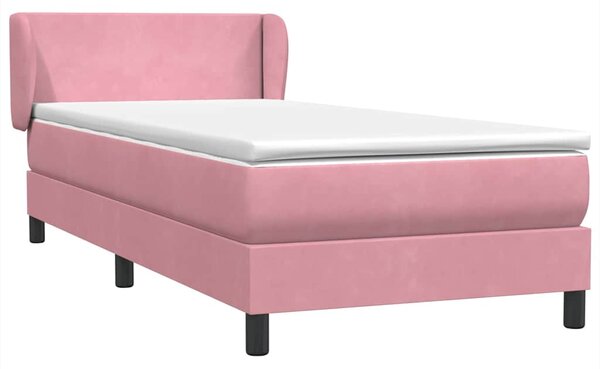 Box Spring krevet s madracem ružičasti 90x210 cm samt - Ružičasti / 90 x 210 cm