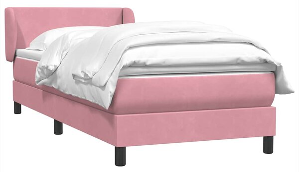 Box Spring krevet s madracem ružičasti 90x210 cm samt - Ružičasti / 90 x 210 cm