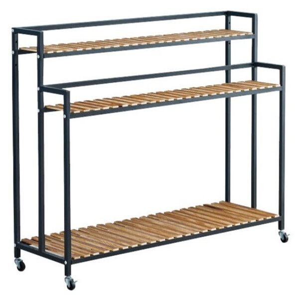 Stalak za cvijeće s 3 police FLOREXA 100x40x102 cm, crni
