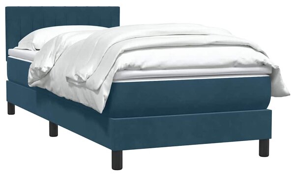 Box Spring krevet s madracem tamnoplavi 80x210 cm baršun - Plava / 80 x 210 cm